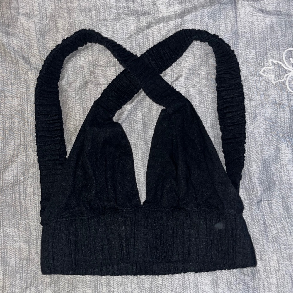 Abercrombie Cross Back Halter Crop Top